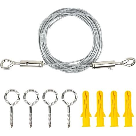 Stainless Steel Cable, 3.5 mm Thickened Stainless Steel Cable, 304 Stainless Steel Cable Tensioner, Stainless Steel Cable with Eyelets, Stakes for Climbing Plants, Clothes Ropes (1/5)