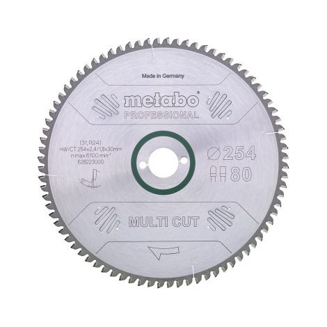 Metabo HW/CT 254X30 80 FZ/TZ 628223000 Hartmetall Kreissägeblatt 254 x 30 x 1.8 mm Zähneanzahl: 80 1 (1/5)