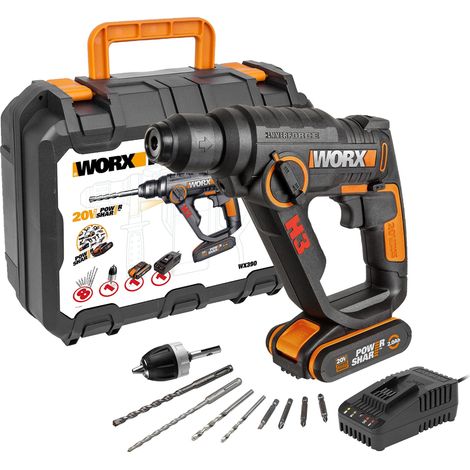 Worx WX390 Trapano/Atornilllador/Martello perforatore compatto a batteria 20V - con 2 batterie e caricabatteria - 2,0Ah Li-Ion (1/5)