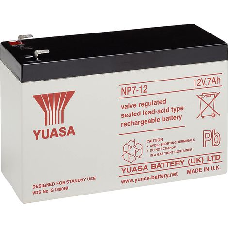 Batteria al piombo ermetica 12V 7Ah - Yuasa NP7-12