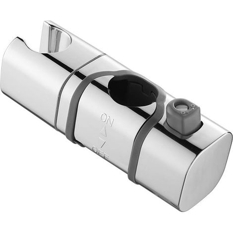 Support de pommeau de douche réglable, support de remplacement pour barre de douche coulissante, glissière de douche en ABS chromé, avec collier de serrage pour tuyau de 18 mm à 25 mm, support de douc (1/5)