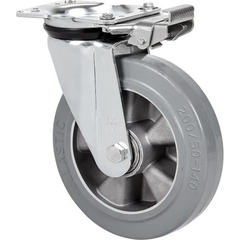 rueda giratora placa mec.dir.4mm 10zvrmd160-degb alum-goma gris elastica bol. (1/2)