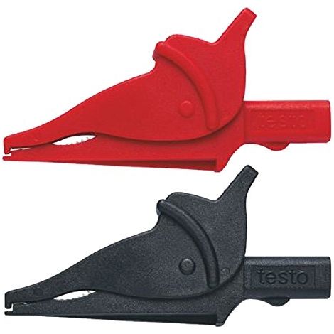 Testo-ag Kit de pinzas cocodrilo de seguridad negro y rojo