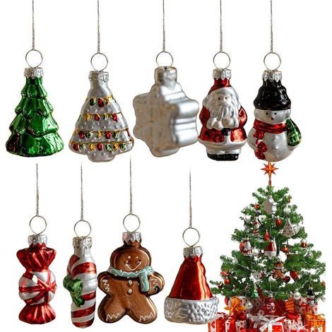 Christmas Ornaments Set, Glass Christmas Decor, Indoor Tree Decorations, Funny Home Ornaments, Window Tree Decorations, Holiday Wall Decor, for, Trees, Walls, and Doors