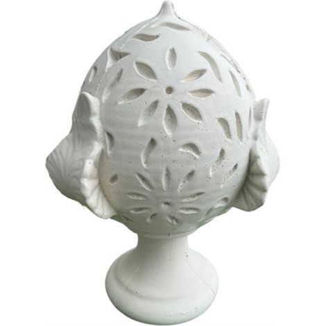 Pigna fiorissima cemento bianco 20 x 35 x h.50 cm arredo giardino esterni (1/5)
