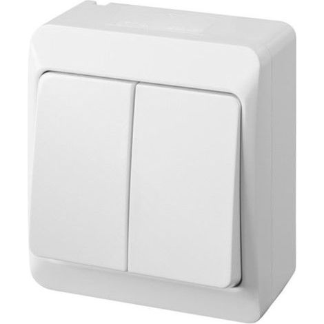 Interruptor eléctrico 10amp-250v superficie doble ip54 abs (1/2)