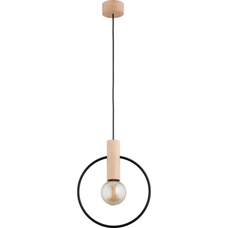 Suspension scandinave bois noir E27 15W Alfa Labo (1/3)