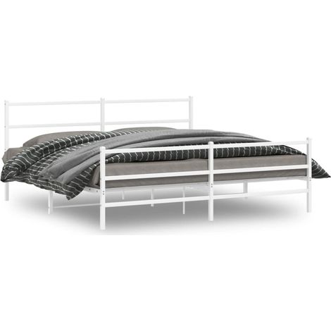 Maison Exclusive - Cadre de lit métal sans matelas et pied de lit blanc 200x200 cm (1/5)