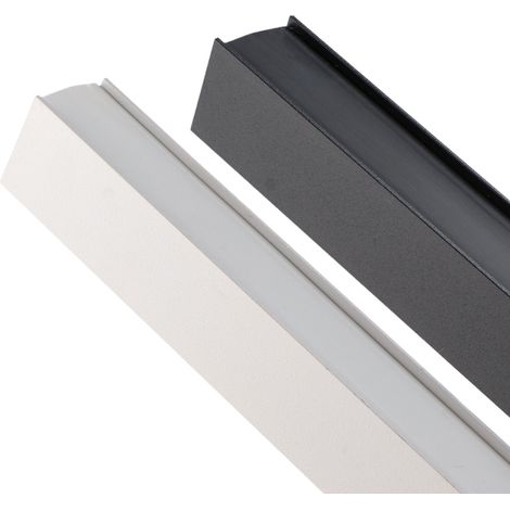 IluminaShop - Carril Monofasico Magnetico (2 Metros) Blanco / Negro Serie Detail Negro (1/4)