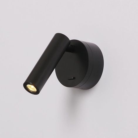 AMXCNOY Applique murale LED (1 unité), en aluminium noir, avec spot orientable à 320° et interrupteur intégré, idéale pour chambre ou salon (1/5)