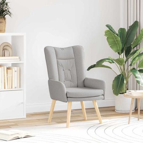 vidaXL fauteuil Gris nuage Tissu et contreplaqué (1/5)