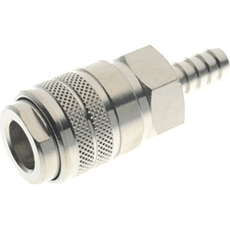Coupleur d'air RS PRO, Tuyau cannelé vers Mâle 8mm en Laiton nickelé ( Prix pour Paquet de 10 ) (1/2)