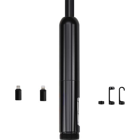 Caméra d'inspection endoscopique double lentille 1920P HD, avec éclairage LED 8+1, zoom x2, câble souple 3m, étanche IP67, compatible Android/iOS pour automobile et plomberie. (1/5)