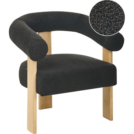Armchair ILBRO Boucle Black/ Light Brown