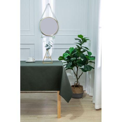 Nappe enduite avec traitement antitache Kaki rectangulaire 145 x 240 cm - Vert - (1/4)