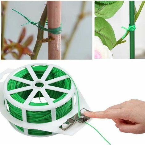 100M Fil Jardinage Vert 2 Rouleaux Attaches Jardin pour Plantes Lien de Ligatures Cravates de Jardin Réutilisable avec Coupe Fil Multifonctionnel pour Plante Grimpante Fleurs Tomate Cable Org (1/5)