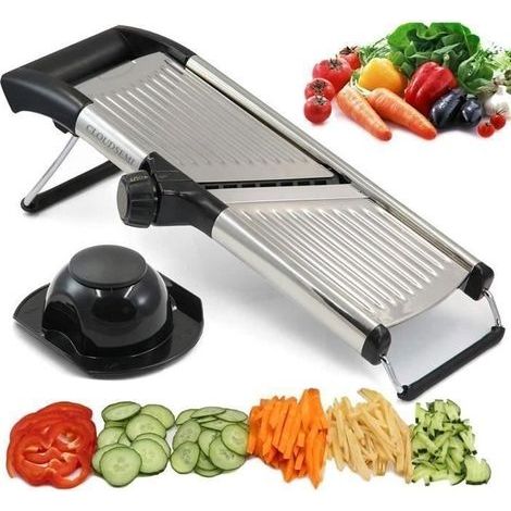Mandolina professionale da cucina - Mandolina multifunzionale regolabile in acciaio inox per verdure con base pieghevole antiscivolo