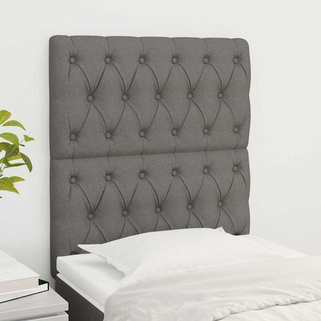 vidaXL Cabecero de cama de tela gris oscuro 80x7x118/128 cm (1/5)