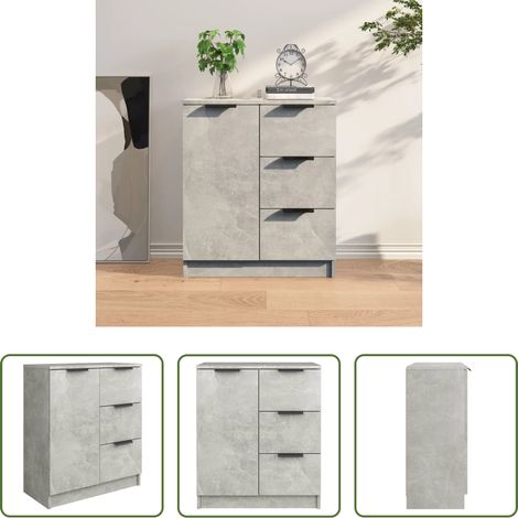 Armoire latérale - Buffet Gris béton 60x30x70 cm Bois d'ingénierie (1/5)