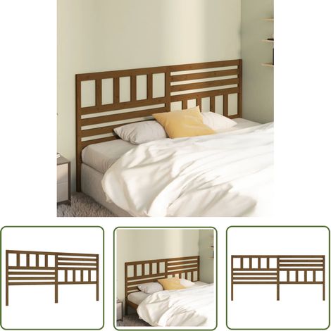 Maison Exclusive - Kopfteil Honigbraun 206x4x100 cm Massivholz Ki (1/5)