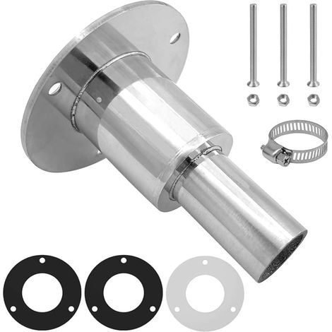 Pot d'échappement avec ajustement de la peau en acier inoxydable - Tuyau d'échappement avec chauffage stationnaire pour tuyau d'échappement de 24 mm - Accessoire pour chauffage diesel dans les (1/5)