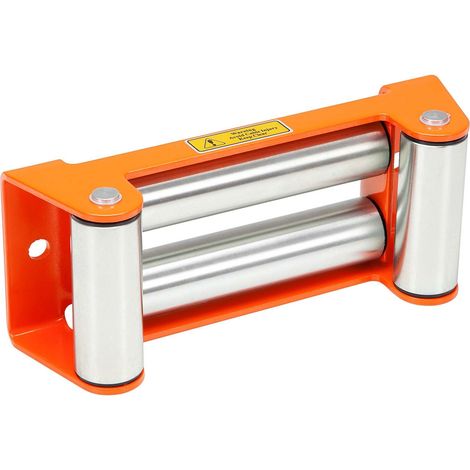 Roller Fairlead, Heavy Duty, Orange. Zinc Plated Rollers.
