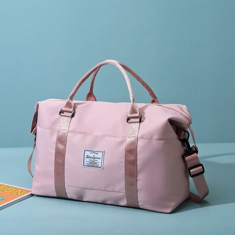 RGE 1 pièce sac de sport de sport avec sac humide, sac de voyage sac de nuit avec bretelles fourre-tout étanche fourre-tout d'hôpital rose (1/5)