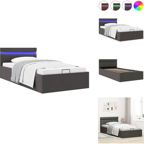 Cadre de lit à rangement hydraulique sans matelas 100x200 cm - Lit Plateforme - Lit Coffre - Lit Avec Rangement - Lit Design - Lit Moderne (1/5)