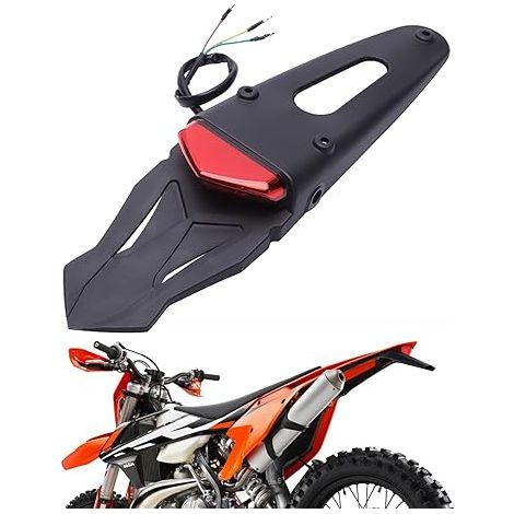 Moto LED Feu Arrière Stop Fender avec Support pour Dirt Bike Motocross Enduro 250 400 650 F 450 x 250 (1/5)