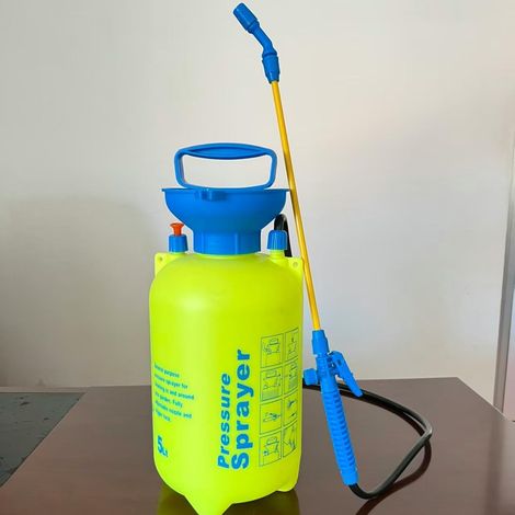 Pulvérisateur à Pompe 5L Haute Pression – Pulvérisateur Désherbant pour Jardin avec Sangle de Transport Réglable, Idéal pour Pesticides, Fongicides et Nettoyage - Jaune (1/4)