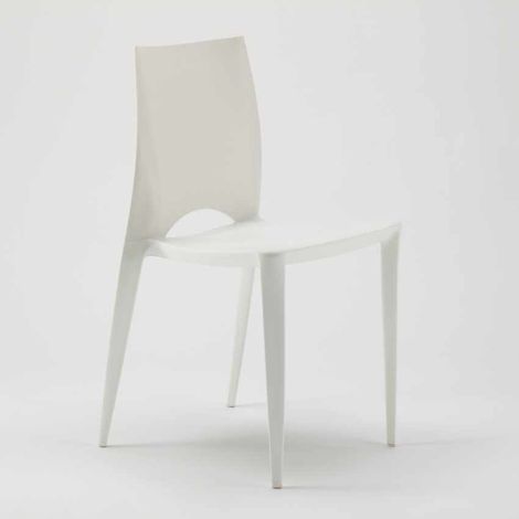 Lot de 20 chaises de bar restaurant et hôtel au design moderne Color - Blanc (1/5)