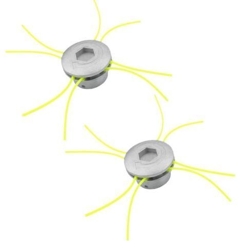 Set of 2 brush cutter heads with aluminum wire, 8 wire head, universal head for lawn mower. (1/5)