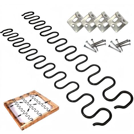 2pcs Ressorts de Rechange pour canapé, Kit de réparation de Ressorts de canapé, Sofa et Meuble de Rembourrage, Clips à Ressorts et Vis fourni, diamètre de Fils 4.0, Longueur de 70cm (1/5)