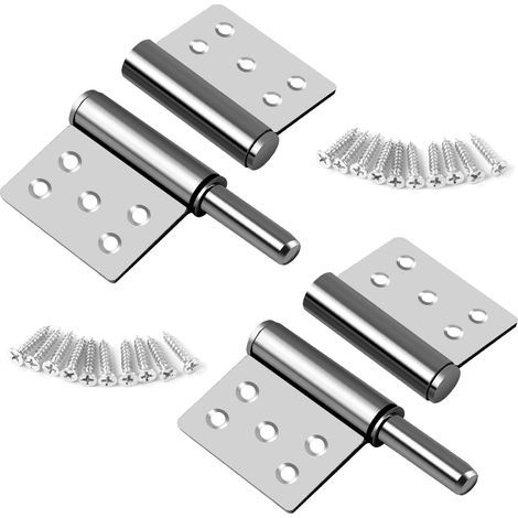 Paquete de 2 bisagras de acero inoxidable 304 para puertas, bisagras de bandera de 360 grados, bisagras atornillables, plegables para puertas de madera sin rebajes y puertas interiores. (1/5)