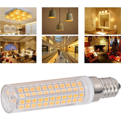 Ampoule LED E14 type « maïs » 1500 lm, 136 LED, dimmable, pour lustre, plafonnier ou applique murale, 110 V, 10 W, blanc chaud (1/5)