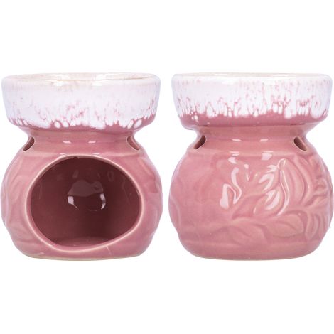 2-teiliger Keramik-Räuchergefäß, dekorativer, rosenförmiger Diffusor für ätherische Öle zur Aromatherapie (1/5)