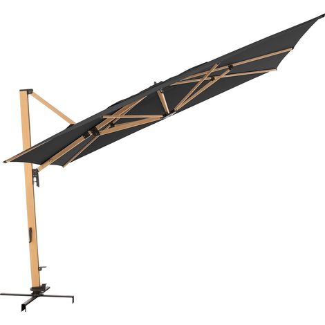 Doppler Sonnenschirm / Ampelschirm "Alu Wood XL Ultra Pendelschirm 400 x 300", 400 x 300 cm, anthrazit, Bezug Polyestergewebe, Gestell aus Stahl, 65,9 kg (1/5)