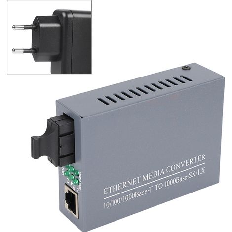 Convertisseur Gigabit Ethernet fibre optique monomode 100-240V UE (1/5)