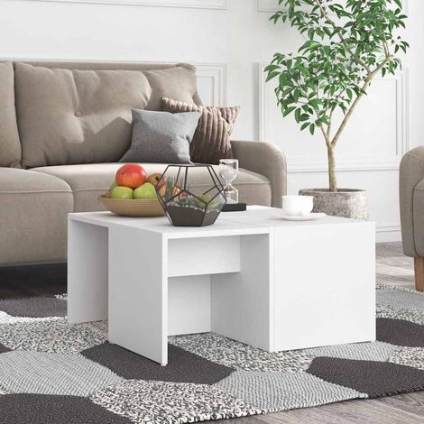 806813 vidaXL Coffee Tables 4 pcs White 33x33x33 cm Engineered Wood (1/5)
