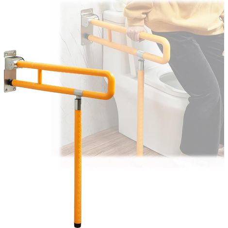 La rampe pliante jaune convient aux personnes handicapées et aux personnes âgées, servant de support et de main courante de sécurité. (1/5)