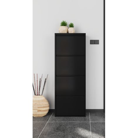 SCARPIERA 4 RIBALTE MOD. CABINET CM 50X15 H. 138 METALLO NERO (1/4)