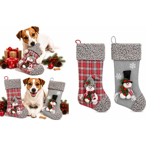Jouet Chien - Chaussette - Textile Doux - avec grelot - À remplir de Jouets ou friandises - Plusieurs modèles - 24 x 4 x 45 cm Une Seule pièce (1/4)