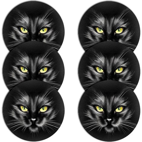Juego de 6 manteles individuales redondos - negro (1/4)