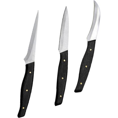 Kit De 3 Couteaux à Découper Fruits En Acier Inoxydable Manche Bois, Ensemble Pour Découpe Précise Cuisine Et Préparation De Plateaux De Fruits (1/5)