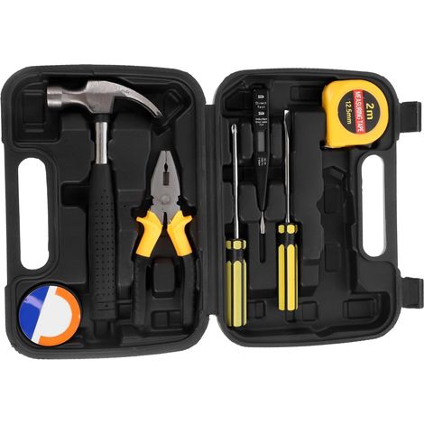 Ensemble de Boîte à Outils Noire en Plastique et Fer pour Maison Réparation Automobile, Coffret Multi-usages, Production de Précision, Fiabilité Solide (1/5)