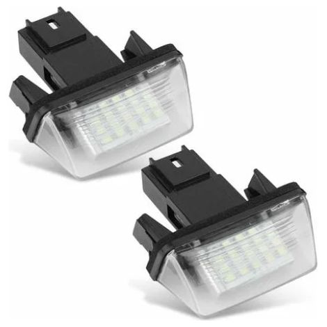 2 pièces Lampe de Plaque d'immatriculation de Voiture à 18 DEL Gauche et Droite pour C3 2002-2009 / BERLINGO / 306 307 406 5008 (1/4)