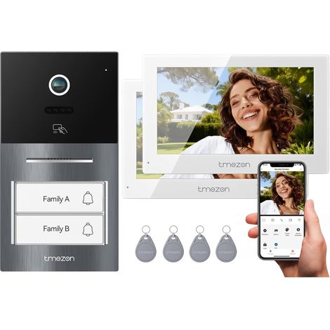 Visiophone Filaire 2 Fils Y70 Interphone Vidéo WiFi IP Moniteur écran Tactile Sonnette Caméra Vision Nocturne Badges Detection Humaine (1/5)