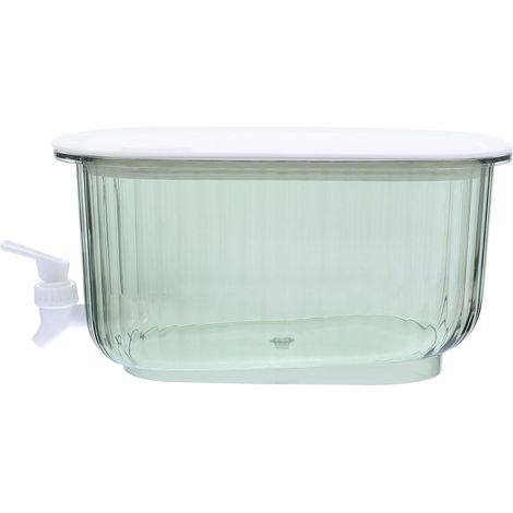 Distributeur de Boissons Réfrigéré Écoulement d'eau Fluide et Étanchéité avec Robinet et Couvercle en Plastique Vert Capacité 4l pour Maison et Bureau (1/5)