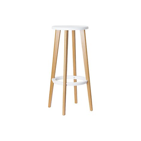 Taburete de bar WOODY  con patas de madera  UE 2 unidades 