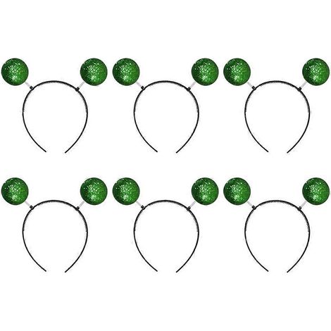 Lot de 6 boules de Noël, accessoire de coiffure créatif pour les fêtes (vert)-Green (1/3)